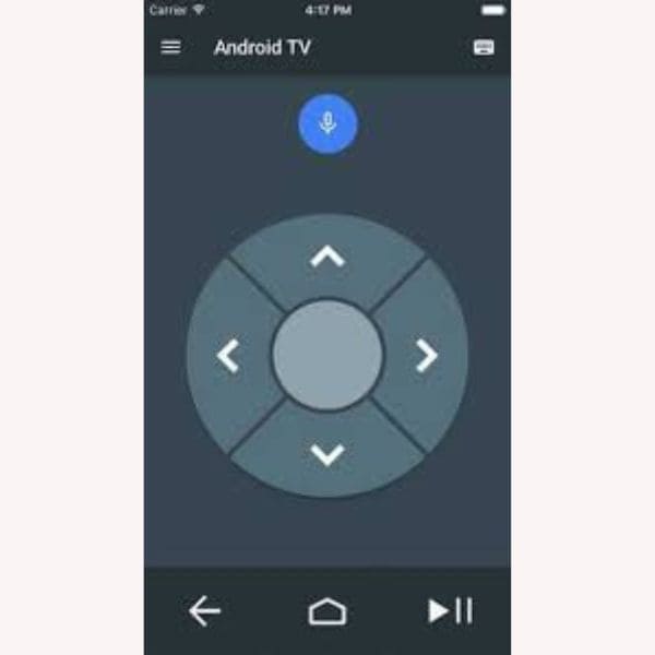 interface do app android tv